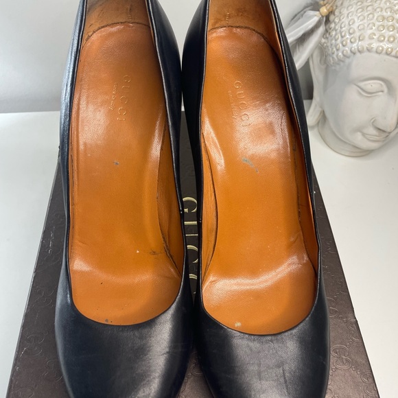 Black Gucci Platform Round Toe Black Stilettos Size 39 - Picture 5 of 9